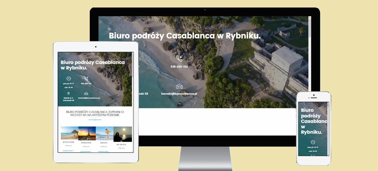Strona internetowa dla lokalnego biura podróży