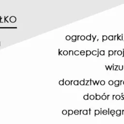 Wizytówka firmy ogrodniczej M-Space Mariola Hałko z danymi kontaktowymi i listą usług: ogrody, parki, skwery, koncepcja projektowa, wizualizacja, doradztwo ogrodnicze, dobór roślinności, operat...