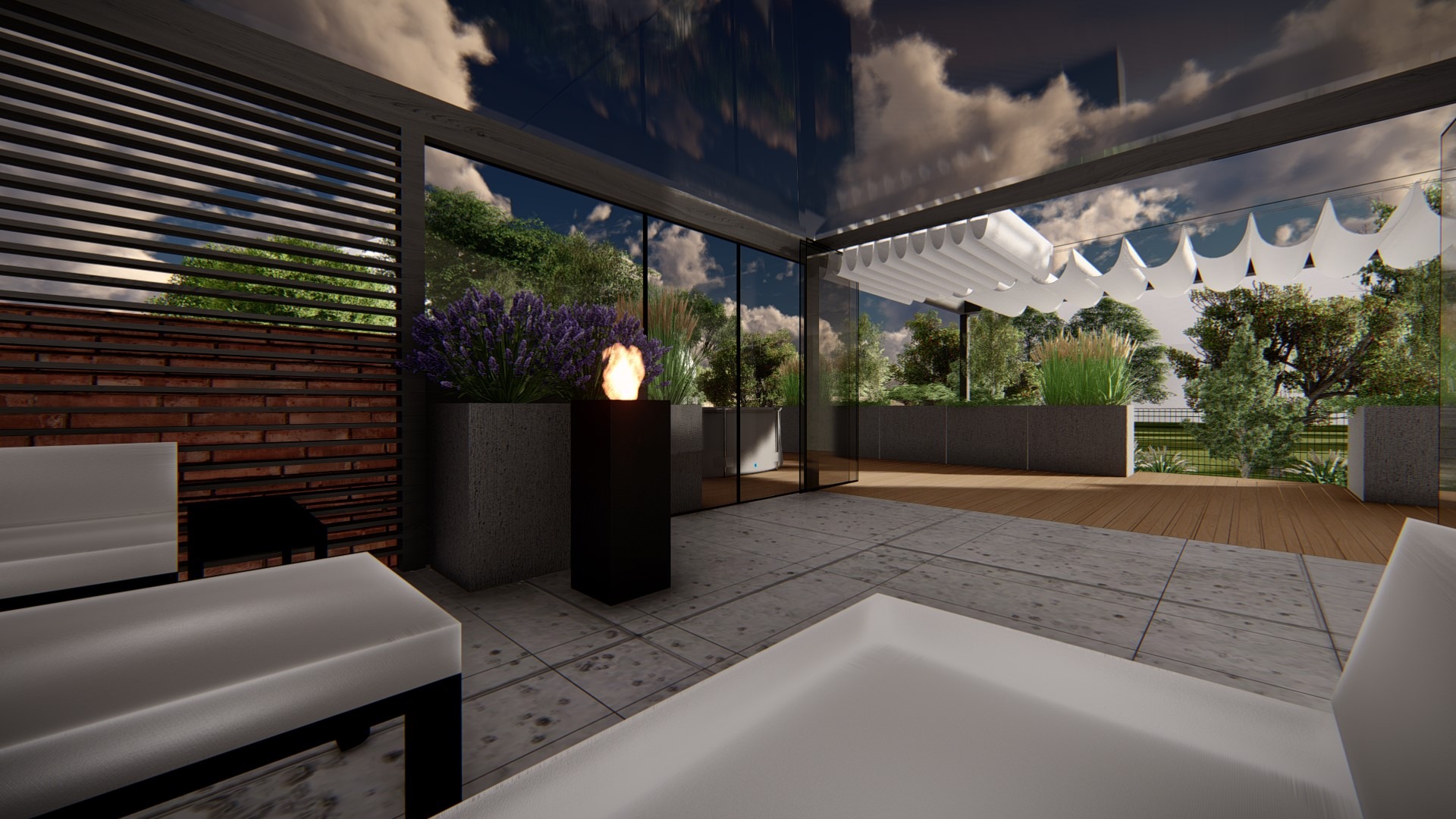 Projekt tarasu we Wrocławiu z zadaszeniem