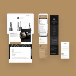 Responsywna strona internetowa firmy CNCept na tablecie i smartfonie, prezentująca ofertę maszyn i technologii dla branży metalurgicznej, z widocznymi elementami interfejsu użytkownika i danymi...