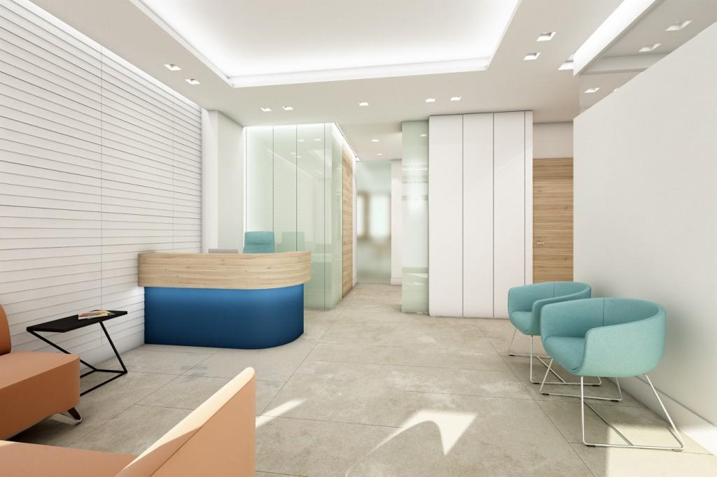 projekt przychodni - poczekalnia