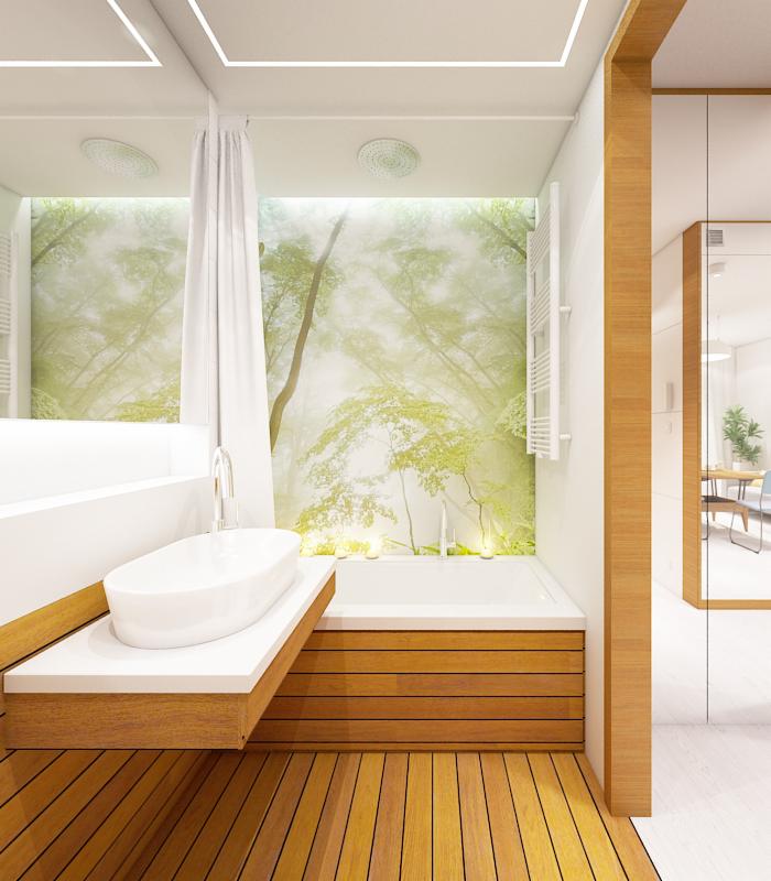 projekt kawalerki - łazienka