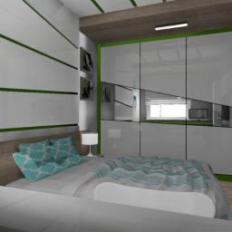 Nowoczesna sypialnia z elementami zieleni