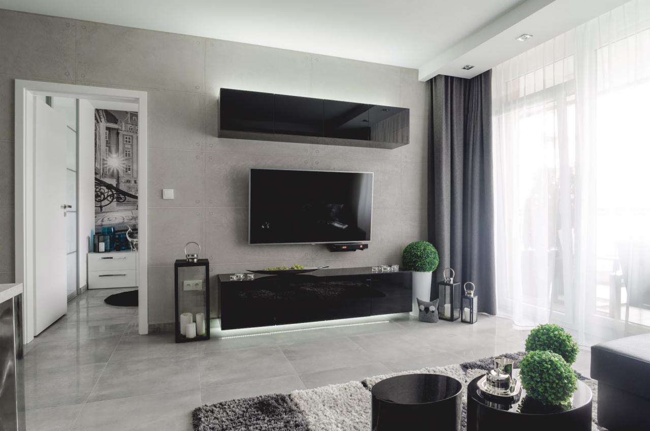 Projekt wnętrza mieszkania w nowoczesnym stylu. Au