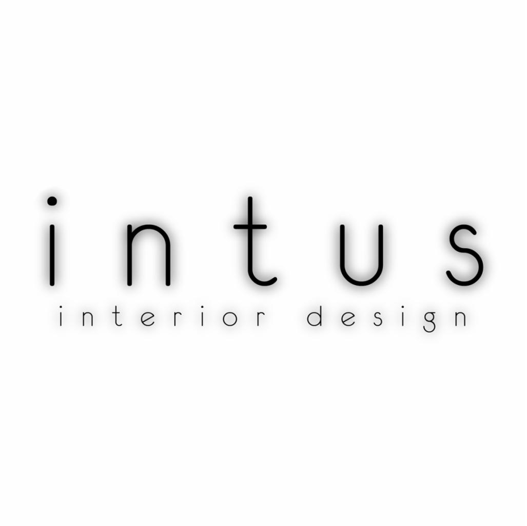Logo firmy Intus Interior Design z minimalistycznym napisem na białym tle.