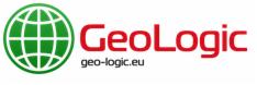 Logo firmy GeoLogic z zielonym globem i czerwonym napisem geo-logic.eu.