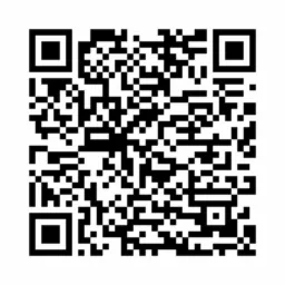 Czarno-biały kod QR z trzema kwadratami w rogach, na białym tle.