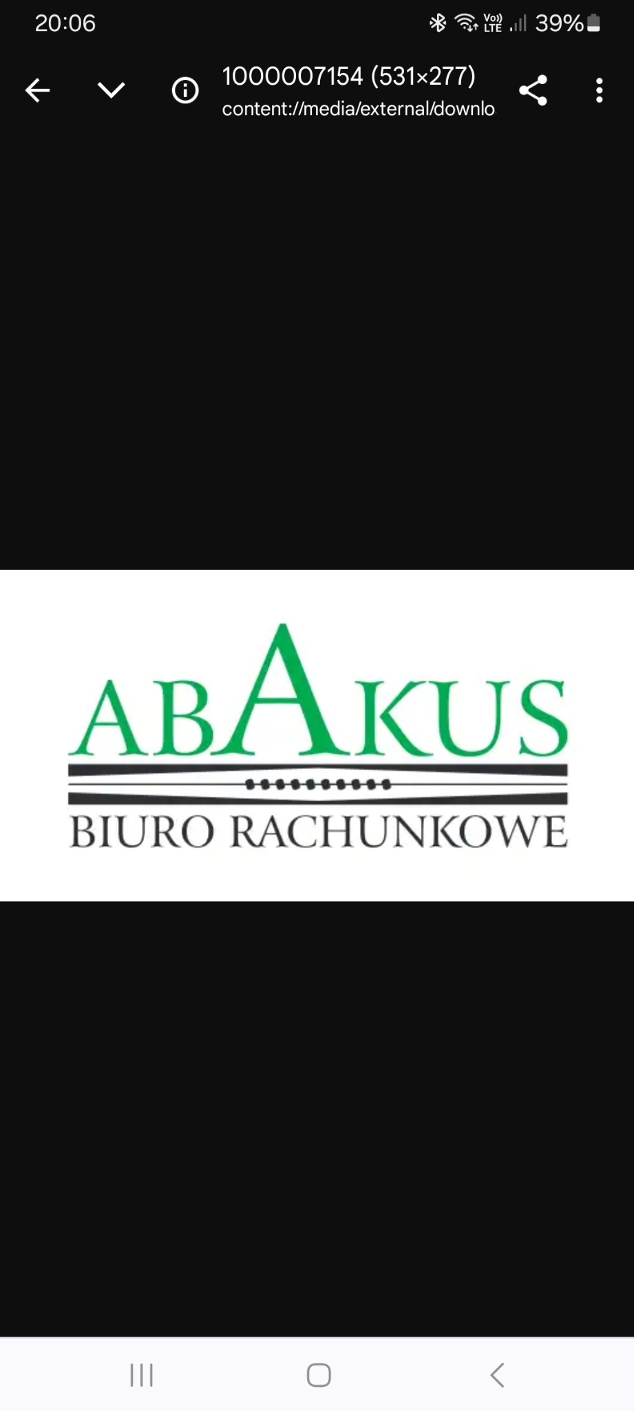 Logo firmy Abakus Biuro Rachunkowe z zielonym akcentem na literze 'A' i poziomymi liniami z kropkami nad napisem 'BIURO RACHUNKOWE'.