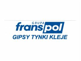 Niebieskie logo firmy Franspol z napisem 'Gipsy Tynki Kleje' na białym tle.