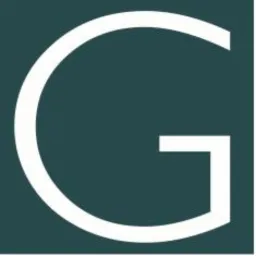 Biała litera G na ciemnozielonym, kwadratowym tle, stanowiąca minimalistyczne logo.