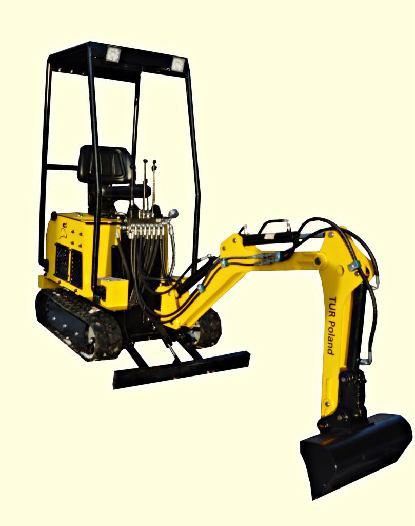 Minikoparka Tur Poland model V122, skrętne ramię