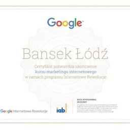 Oficjalny certyfikat Google Ads potwierdzający zaawansowaną wiedzę w zakresie tworzenia i optymalizacji kampanii reklamowych. 