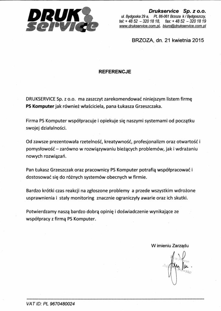 Referencje Drukservice