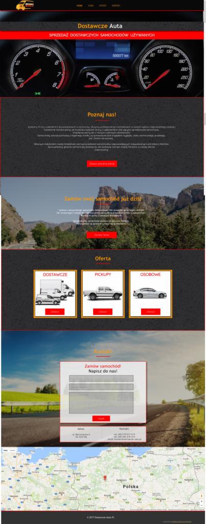 Projekt strony dostawcy aut