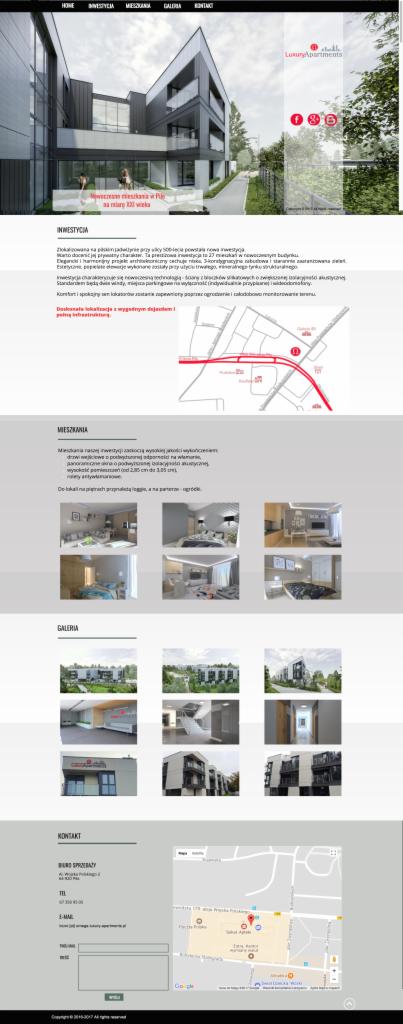 Projekt strony Dewelopera - typu One-Page