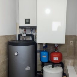 Pompa ciepła Netsu 6 kW ze zbiornikiem ciepłej wody użytkowej 200 litrów i buforem 50 l + rekuperator KAISAI RHQ 270.