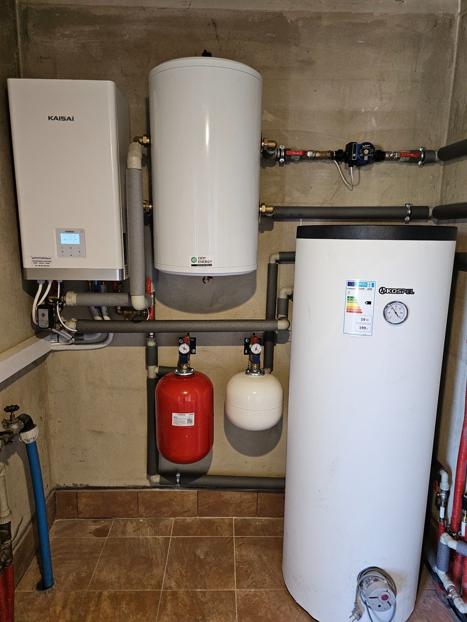 PC Kaisai Arctic split 8 kW + cwu 200 + bufor 80