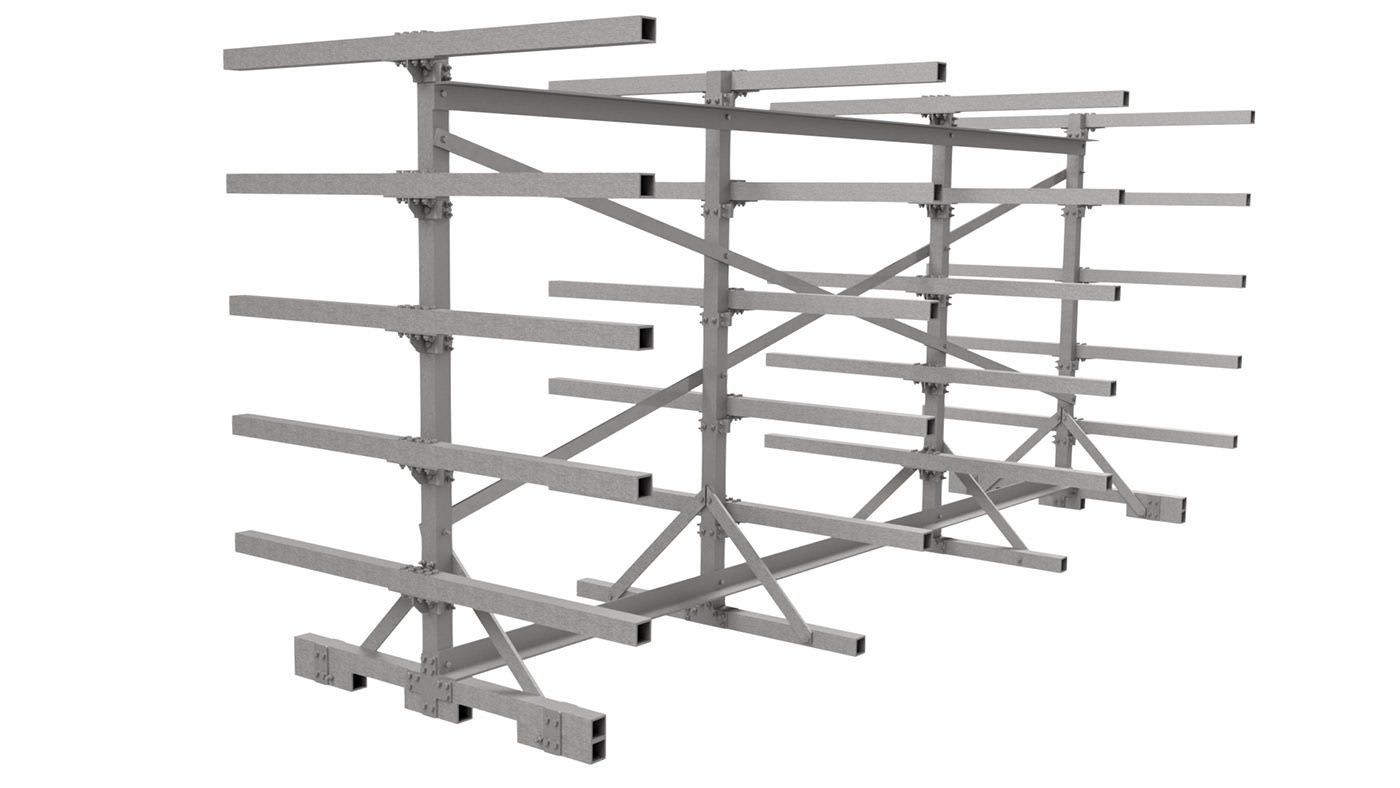 Regał skręcany z profili kompozytowych