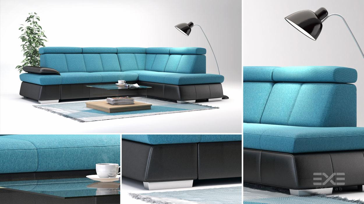 Półaranżacja tapicerowanego mebla