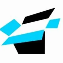 Stylizowany, otwarty karton w kolorach czarnym i błękitnym, symbolizujący archiwizację lub transfer danych.