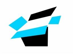 Stylizowany, otwarty karton w kolorach czarnym i błękitnym, symbolizujący archiwizację lub transfer danych.