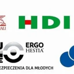Zestawienie logotypów różnych firm ubezpieczeniowych, w tym AXA, Compensa, TUZ, Generali, HDI, Link4, Ergo Hestia, Gothaer, Proama, Warta, You Can Drive, MTU, InterRisk i Allianz.