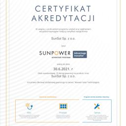 Certyfikat SunPower