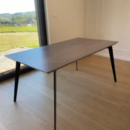 Stół rozkładany dębowy lity z dwiema dostawkami