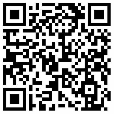 Czarno-biały kod QR z trzema kwadratami w rogach i jednym mniejszym kwadratem w środku.