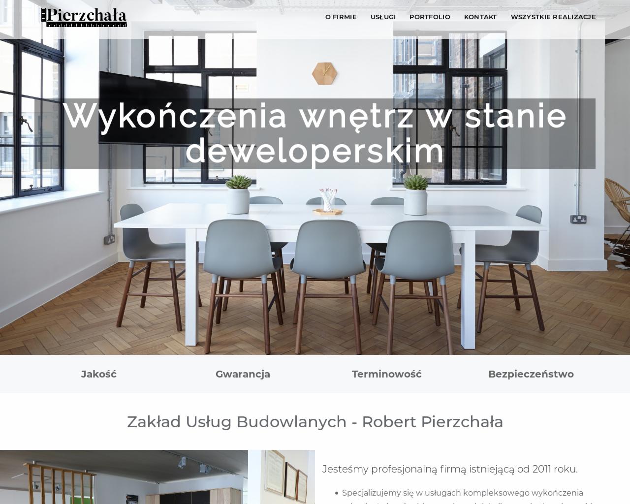 Strona dla firmy oferującej usługi wykończenia wnętrz.