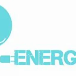 Turkusowe logo firmy ENERGAN z żarówką-postacią podłączoną do napisu, na białym tle.