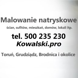 Kowalski.pro Malowanie natryskowe agregatem ścian mieszkań domów lokali Toruń Bydgoszcz Grudziądz - Glazurnik Toruń