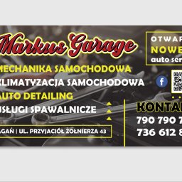 Baner reklamowy z projektem.