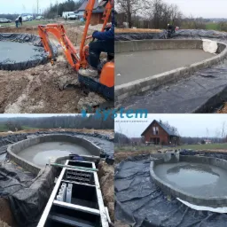 Montaż naturalnego stawu kąpielowego.