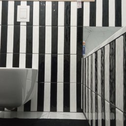 Łazienka biały czarny