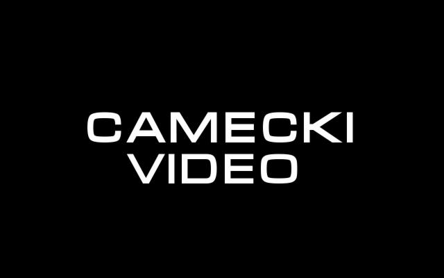 Biały napis 'CAMECKI VIDEO' na czarnym tle.