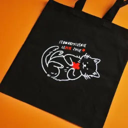 Torba bawełniana czarna z nadrukiem