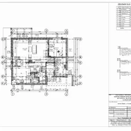 Rzut przyziemia budynku mieszkalnego z zestawieniem powierzchni pomieszczeń, zawierający wymiary i oznaczenia ścian oraz wyposażenia.