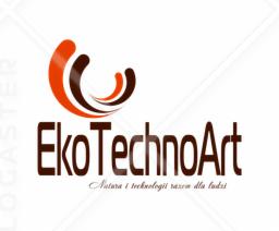 Logo firmy EkoTechnoArt z motywem roślinnym i hasłem 'Natura i technologia razem dla ludzi'.