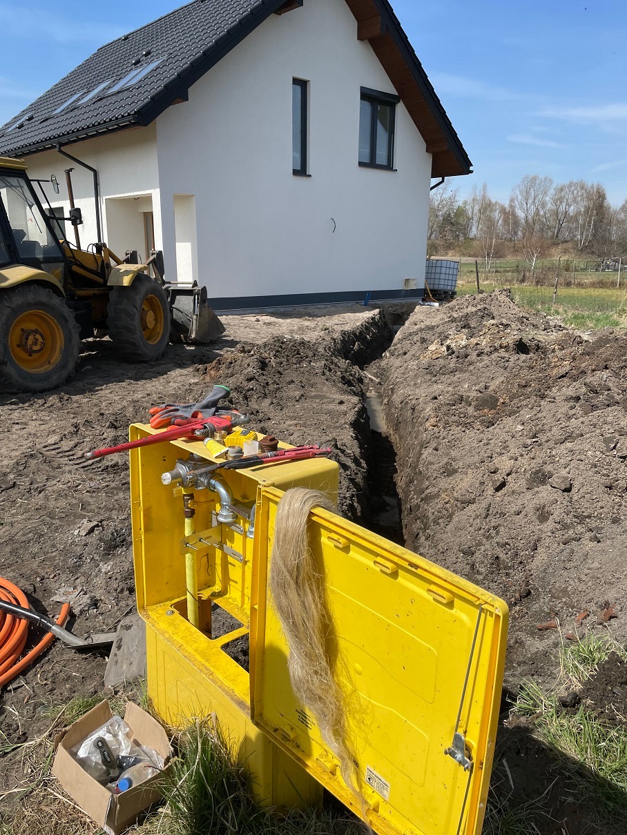 Przyłącze gazowe do domu jednorodzinnego.