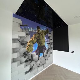 Pokój chłopca sufit napinany lamele i chalk
Dom 165 m2