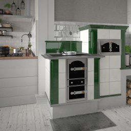 Biało - zielona kuchnia kaflowa
