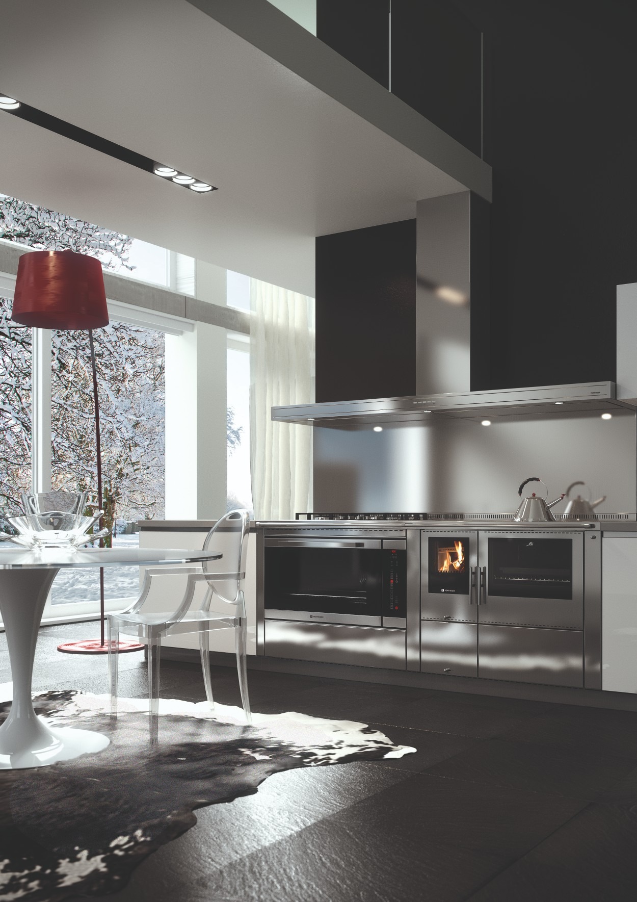 Kompleks z kuchnią do wodnego centralnego ogrzewania