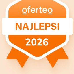 Prywatny Detektyw Krzysztof Kosiorowski - Pomarańczowa odznaka Oferteo 'Najlepsi 2026' na jasnym tle. Grafika z logo i rokiem, symbolizująca wyróżnienie lub nagrodę.