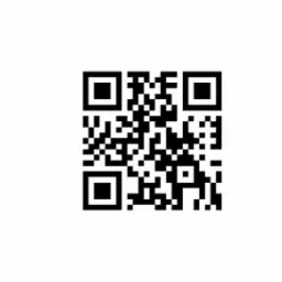 Czarno-biały kod QR na białym tle.