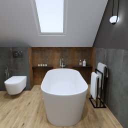 Nowoczesna łazienka, w stylu loftowym, 2023r.
