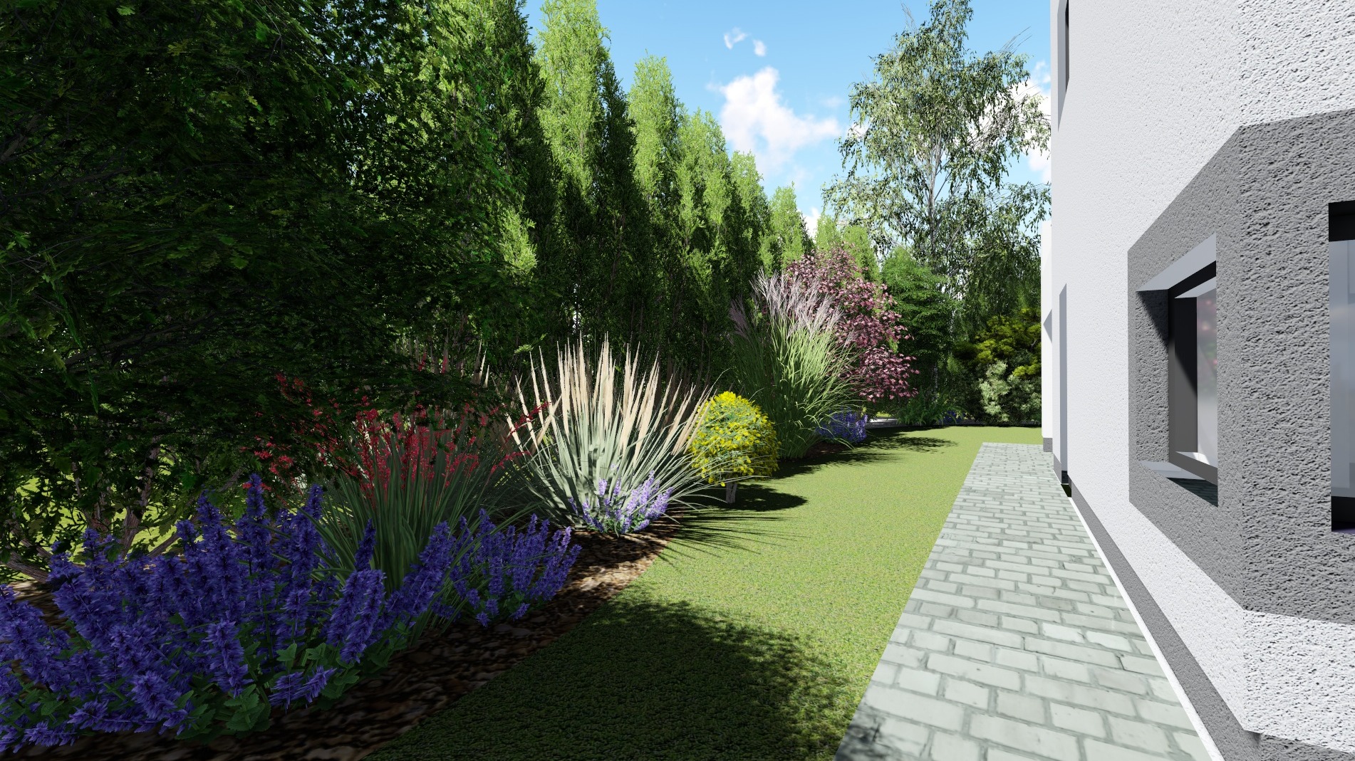 Zaprojektowany i wykonany ogród w 2020 roku przez firmę BioArt w Lublinie.