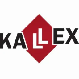 Logo firmy KALL LEX z czerwonym rombem w tle, nazwa w kolorze czarnym z białymi literami 'LL' wewnątrz rombu.