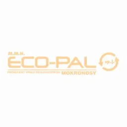 Logo firmy M.M.H. ECO-PAL, producenta opału ekologicznego z Mokronosa, w kolorze beżowym na białym tle.