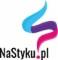 Logo firmy NaStyku.pl z abstrakcyjnym symbolem w kolorach turkusowym, fioletowym i różowym, umieszczone obok nazwy firmy.